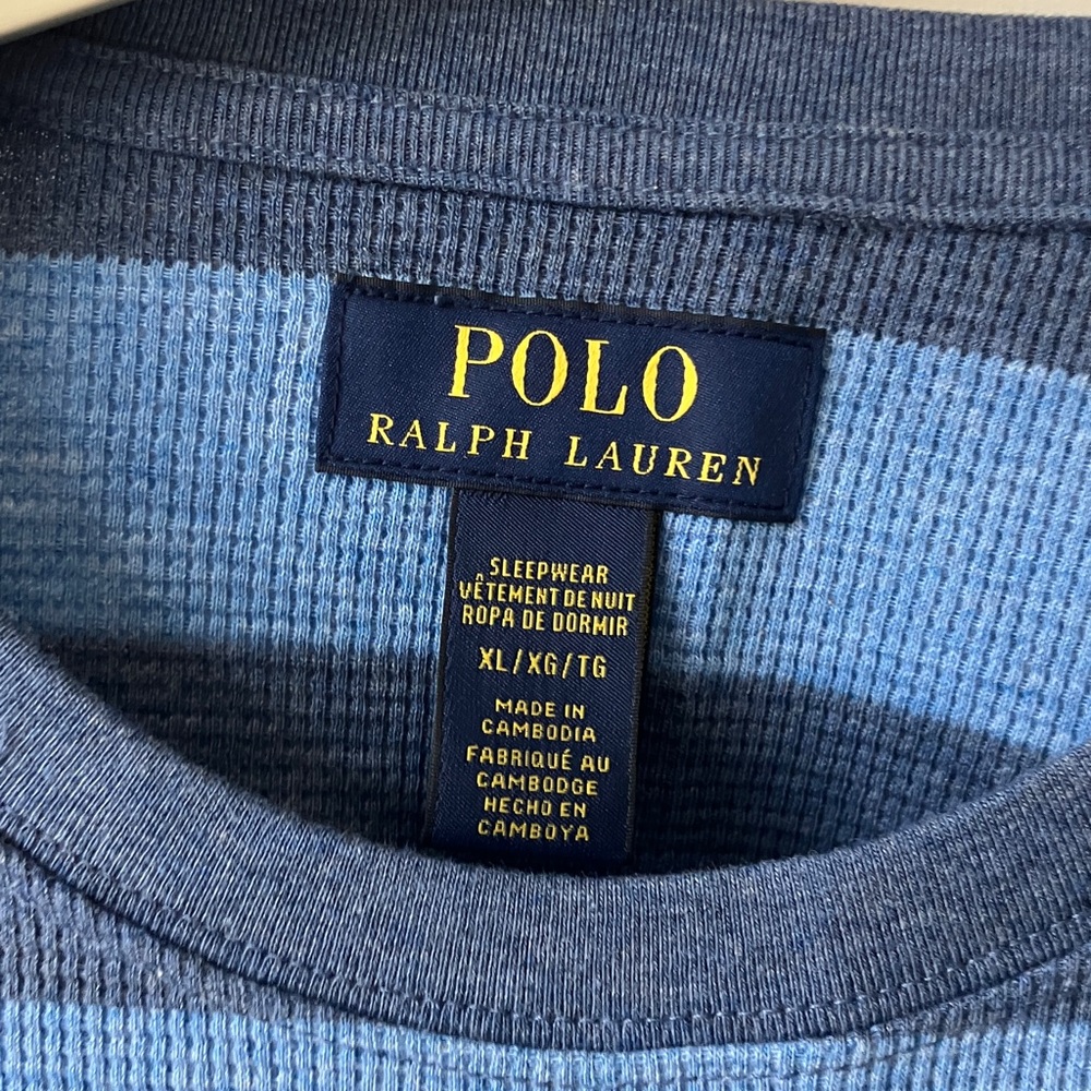 Polo by Ralph Lauren Blue Striped Textured Sleepwear Men’s Size XL NWT - Picture 2 of 7